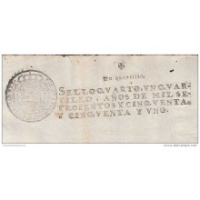 *E898 CUBA SEALLED PAPER SPAIN ESPAÑA NEW REVENUE PAPER 1750-51. UNUSED.