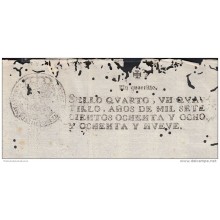 *E920 CUBA SEALLED PAPER SPAIN ESPAÑA NEW REVENUE PAPER 1788-89. UNUSED.