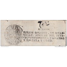 *E923 CUBA SEALLED PAPER SPAIN ESPAÑA NEW REVENUE PAPER 1794-95. USED.