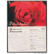 1996-EP-5 CUBA 1996. Ed.3Ea. ENTREGA ESPECIAL AÑO NUEVO. HAPPY NEW YEAR. POSTAL STATIONERY. FLORES. FLOWERS. USED.