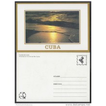 1997-EP-29 CUBA 1997. Ed.7Af. TURISMO. FESTIVAL DE LA JUVENTUD. POSTAL STATIONERY. AMANECER ORILLA MAR CARIBE. UNUSED.