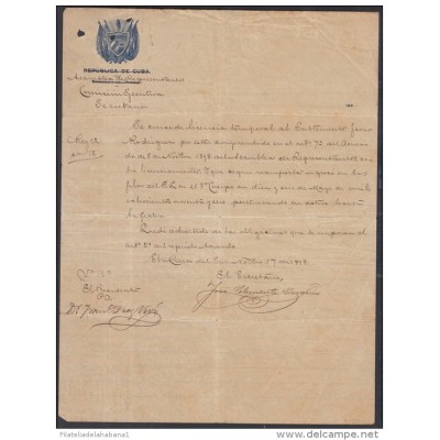 *BE443 CUBA INDEPENDENCE WAR CORONEL FRANCISCO DIAZ VIVO SIGNED DOC 1898