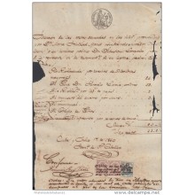 1860-PS-22.CUBA ESPAÑA SPAIN. ISABEL II. SEALLED PAPER .PAPEL SELLADO .SELLO 4to DE OFICIO+DERECHO JUDICIAL.