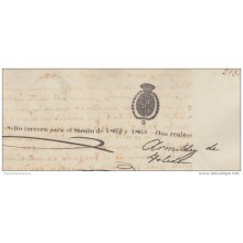 1862-PS-25.CUBA ESPAÑA SPAIN. ISABEL II. SEALLED PAPER .PAPEL SELLADO .SELLO 3ro + DERECHO JUDICIAL .
