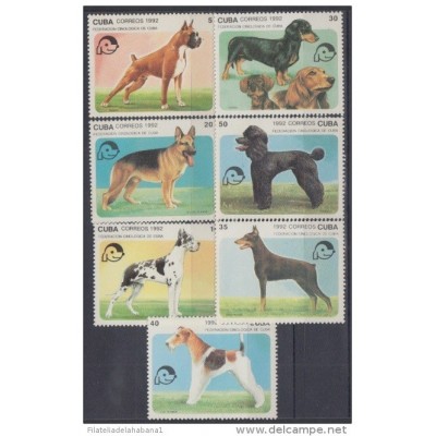 1992.16- * CUBA 1992. MNH. DOG. PERROS. DOBERMAN. FOX TERRIER. DALMATA. PASTOR ALEMAN. BOXER. TECKEL.