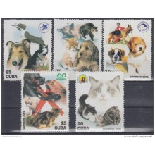 2001.32- * CUBA 2001. MNH. PROTECCION ANIMAL. GATOS. PERROS. CAT. DOG. COMPLETE SET.