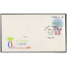1982-FDC-10 CUBA. FDC. 1982. XX ANIV ICRT. RADIO Y TELEVISION A COLOR. TELECOMUNICACIONES. TELECOMMUNICATIONS.