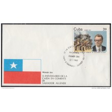 1983-FDC-8 CUBA. FDC. 1983. X ANIV CAIDA DE SALVADOR ALLENDE. CHILE. MEDICINA. MEDICINE.