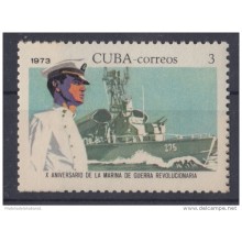 1973.5- * CUBA 1973. MNH. X ANIV MARINA DE GUERRA. ARMY MARINE SHIP. BARCO. FAR. EJERCITO.