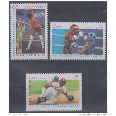 1999.15- * CUBA 1999. MNH. JUEGOS PANAMERICANOS. PANAMERICAN GAMES WINNIPEG. BEISBOL. BOXEO. BOLEIVOL.