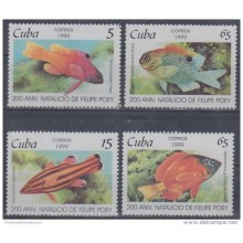 1999.16- * CUBA 1999. MNH. 200 ANIV NACIMIENTO DE FELIPE POEY. PECES. FISH.