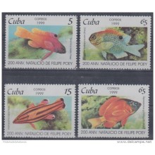 1999.16- * CUBA 1999. MNH. 200 ANIV NACIMIENTO DE FELIPE POEY. PECES.  FISH.