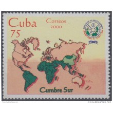 2000.17- * CUBA 2000. MNH. CUMBRE SUR. MAPAMUNDI. MAP.