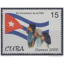 2000.24- * CUBA 2000. MNH. 40 ANIV FMC. FEDERACION MUJERES CUBANAS. BANDERA. FLAG.