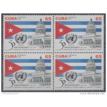 1997.10- * CUBA 1997. MNH. 50 ANIV ONU. UN. CONFERENCIA DE COMERCIO Y EMPLEO. CAPITOLIO NACIONAL. BANDERA. FLAG. BLOCK 4