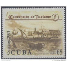 2001.20- * CUBA 2001. MNH. CONVENCION DE TURISMO. OLD HAVANA. GRABADO DE MIALHE.