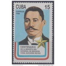 1998.17- * CUBA 1998. MNH. CENTENARIO MUERTE DEL GENERAL VIDAL DUCASSE REVEE. INDEPENDENCE WAR.