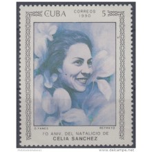 1990.25- * CUBA 1990. MNH. 70 ANIV NACIMIENTO DE CELIA SANCHEZ
