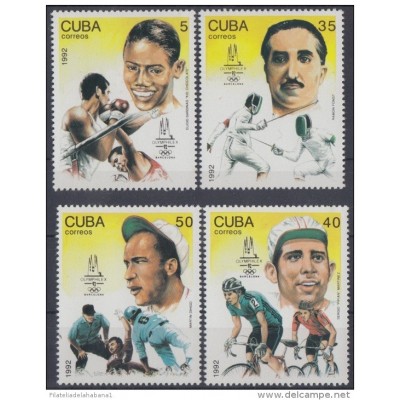 1992.22- * CUBA 1992. MNH. OLYMPHILEX. ESCRIMA. BOXEO. CICLISMO. BEISBOL. FENCING. BOXING. CYCLING. BASEBALL.