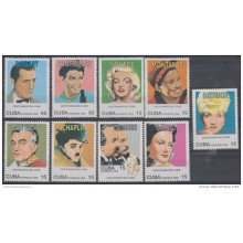 1995.28- * CUBA 1995. MNH. CINE. CINEMA. LUMIERE. MARILYN MONROE. CHAPLIN. BOGART. GRETA GARBO. CANTINFLAS. DIETRICH.