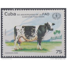 1995.42- * CUBA 1995. MNH. 50 ANIV DE LA FAO. VACA. FOOT. CAO.