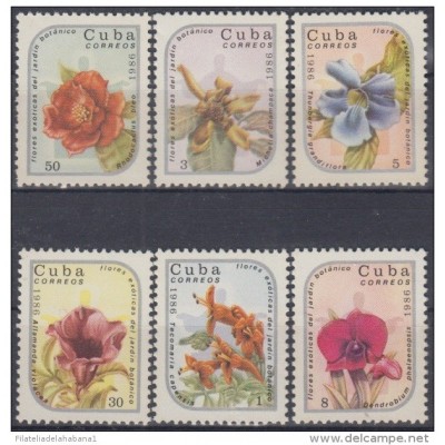 1986.11- * CUBA 1986. MNH. ORQUIDEAS. ORCHILD. FLORES. FLOWERS. VENDIDA EN DIVISAS. ONLY CURRENCY SALE.