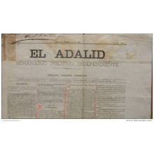 BP44 CUBA SPAIN NEWSPAPER ESPAÑA 1886 EL ADALID 24/10/1886
