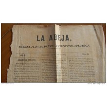 BP2 CUBA SPAIN NEWSPAPER ESPAÑA 1883 LA ABEJA 2/07/1883 GUANAJAY