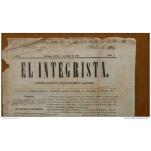 BP42 CUBA SPAIN NEWSPAPER ESPAÑA 1884 EL INTEGRISTA 21/04/1884
