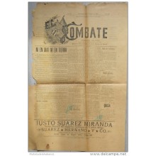 BP204 CUBA SPAIN NEWSPAPER ESPAÑA 1902 \"EL COMBATE\"" 16/11/1902. 56X37cm."