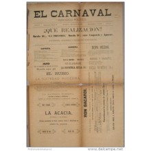 BP206 CUBA SPAIN NEWSPAPER ESPAÑA 1886 \"EL CARNAVAL\"" 11/07/1886. 56X37cm."
