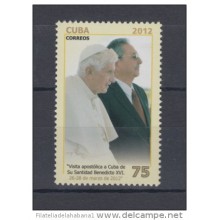 2012.88 CUBA MNH 2012 POPE BENEDICTUS XVI VISIT RAUL CASTRO. PAPA BENEDICTO XVI. VATICAN CITY. VATICANO.