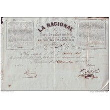 *E376 CUBA SPAIN INVOICE 1857 LA NACIONAL MEDICINE ESPAÑA ENGRAVING INVOICE