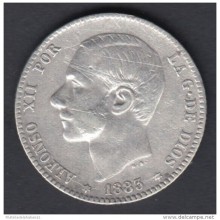 M35 ESPAÑA SPAIN ALFONSO XII 1 pta 1883
