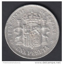 M35 ESPAÑA SPAIN ALFONSO XII 1 pta 1883