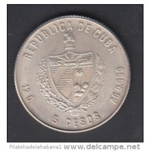 1980-MN-3 CUBA. 1980. 5$. FLOR MARIPOSA. BUTTERFLIES FLOWERS. AG. FINE SILVER.