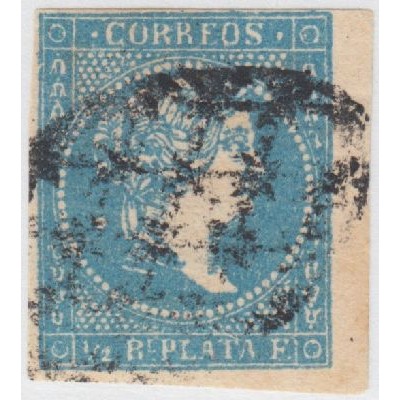 1857-24. CUBA 1857. Falso postal. Guerra Tipo I. Borde de Hoja.