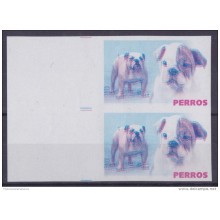 2005.229 CUBA 2005 PROOF ERROR MNH PERROS DOG BULL DOG PAIR WITHOUT COLOR
