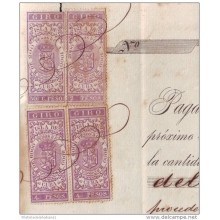 E1762 CUBA SPAIN ESPAÑA 1878 REVENUE STAMPS GIROS 4$ + 2$.