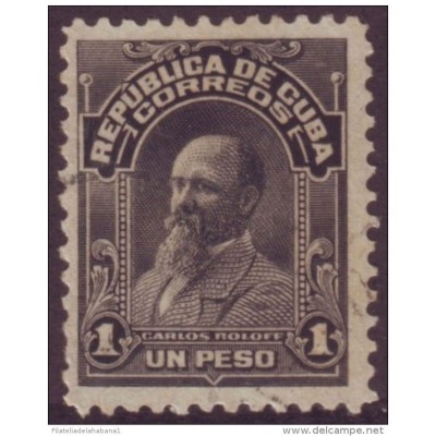 1911-12 CUBA 1911 REPUBLICA. 1$ CARLOS ROLOFF POLONIA POLAND. CANCELADO FINO