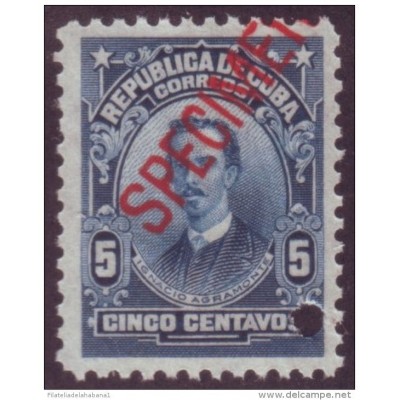 1911-10 CUBA 1911 REPUBLICA. SPECIMEN 5c. I. AGRAMONTE MNH