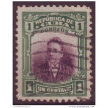 1910-4 CUBA 1910 REPUBLICA. 1c BARTOLOME MASO. CENTRO DESPLAZADO ABAJO