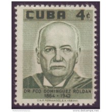 1958-152 CUBA. REPUBLICA. 1958. Ed. 739. FRANCISCO ROLDAN. MEDICINA RADIOLOGIA. MEDICINE RADIOLOGY MH