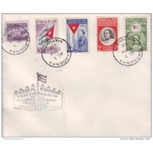 1951-FDC-52 CUBA 1951 FDC CENTENARIO DE LA BANDERA FLAG. CARDENAS CANCEL.
