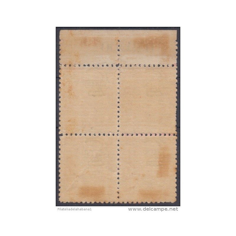 Tabaco Block 1953-115 CUBA 1953 REPUBLICA Ed.561. TABACO HABILITADO. BLOCK 4 GOMA ...