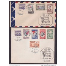 1951-FDC-63 CUBA REPUBLICA 1951 FDC CENTENARIO DE LA BANDERA FLAG. HABANA CANCEL COMPLETE SET