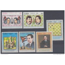 1988.36 CUBA 1988 MNH CENTENARIO DE JOSE RAUL CAPABLANCA  SET. AJEDREZ  CHESS