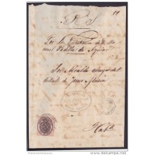 1858-H-137 CUBA SPAIN ESPAÑA. ISABEL II. 1858. OFFICIAL MAIL. 1 On COVER FANCY CANCEL ARROYO NARANJO. 1864.