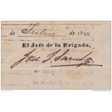 BE525 CUBA SPAIN ESPAÑA 1899 MAMBI SIGNED DOC GENERAL JOAQUIN SANCHEZ VALDIVIA