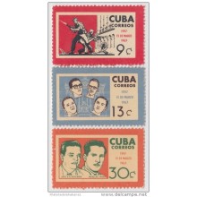 1963.10 CUBA 1963. Ed.998-1000. ASALTO AL PALACIO PRESIDENCIAL. ATTACK TO PRESIDENTIAL PALACE. MNH.